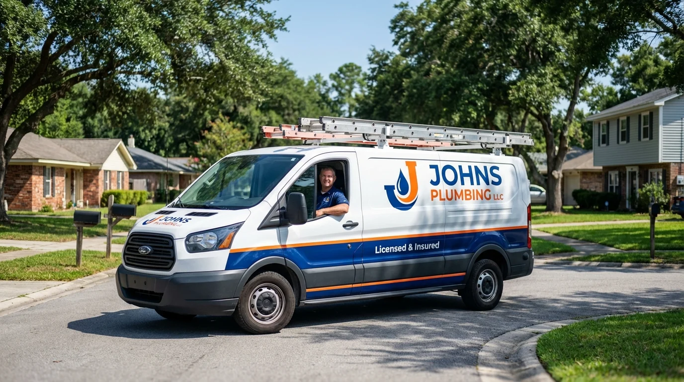 Johns Plumbing LLC service van in Norwood, NJ